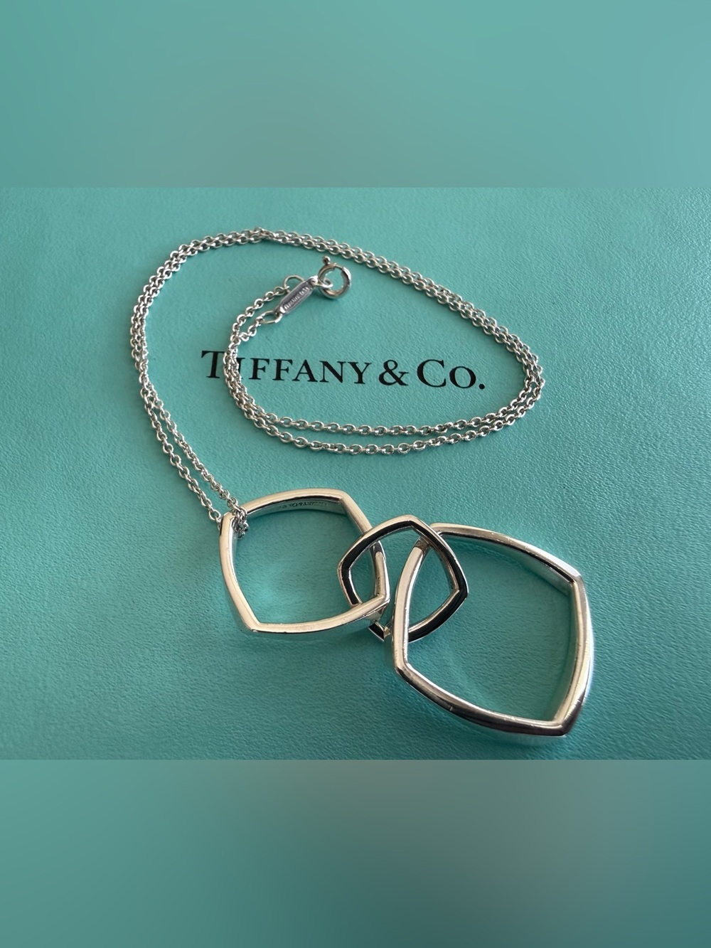 Authenticated Tiffany&Co. Frank Gehry Triple Torque
Pendant Necklace 16”